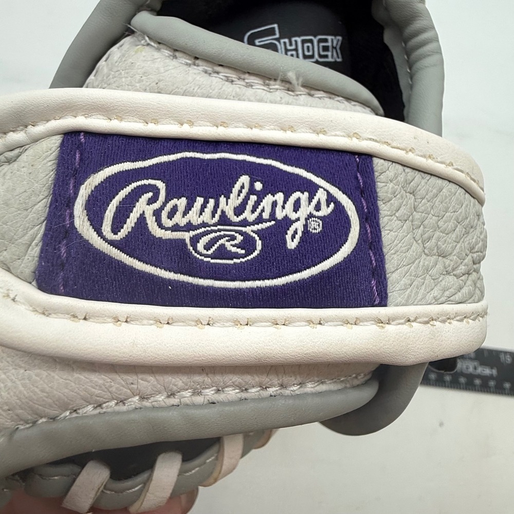 Rawlings Sure Catch 12 Inch Softball Glove Gray Purple Leather Basket-Web - Picture 9 of 16
